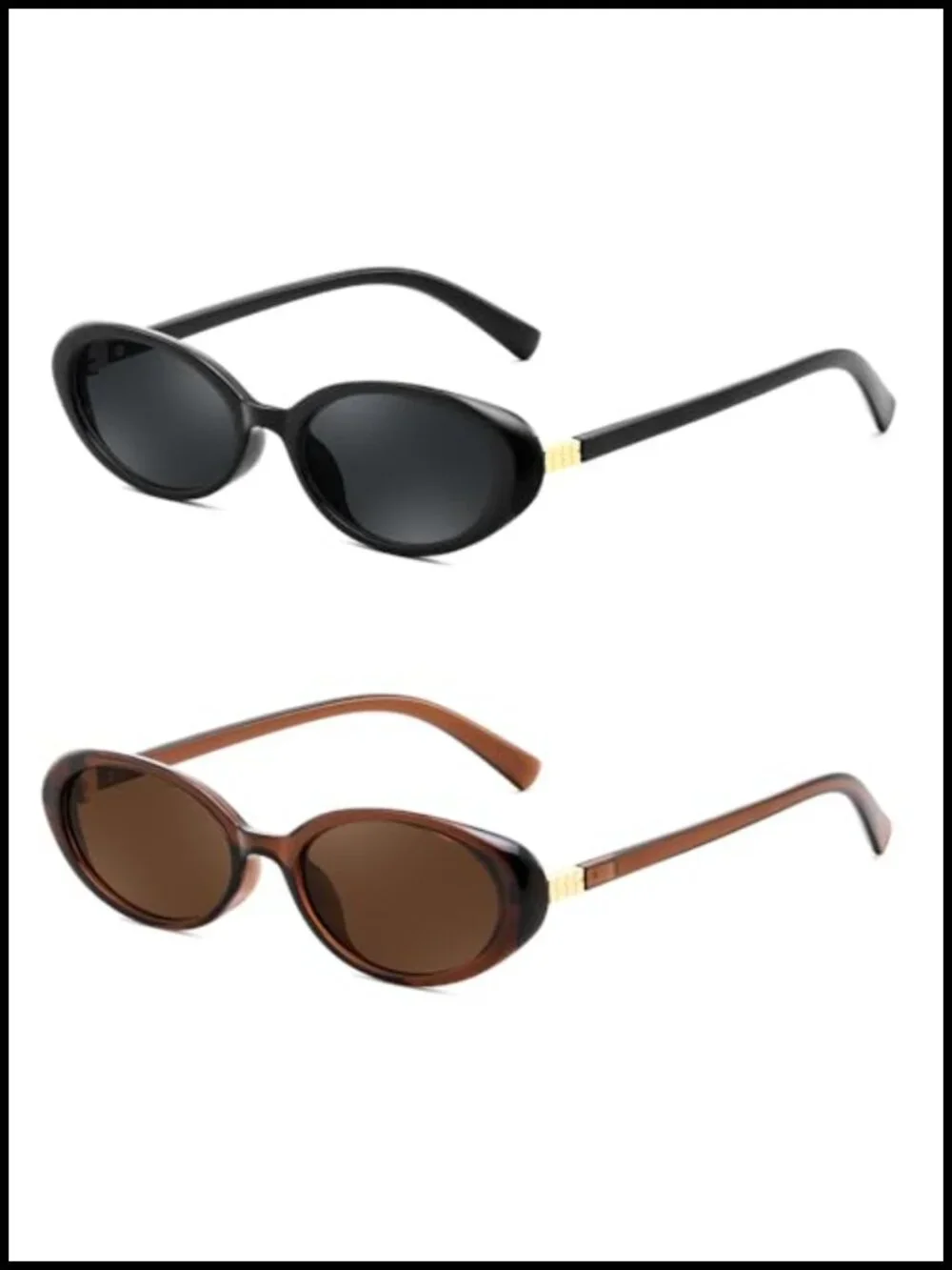 Retro Oval Cateye Sunglasses Small Frame UV400 Protection